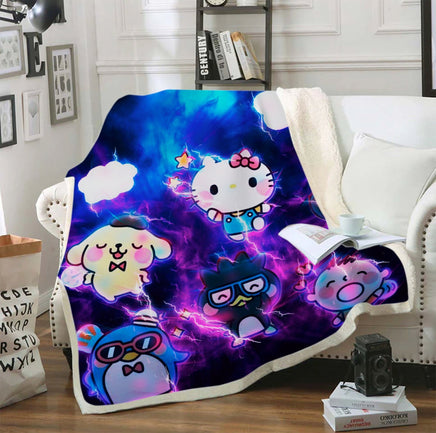 Hello Kitty Blanket Sherpa Blanket Bedspreads SB09 - Lusy Store LLC