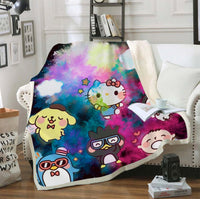 Hello Kitty Blanket Sherpa Blanket Bedspreads SB09 - Lusy Store LLC