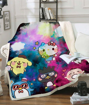Hello Kitty Blanket Sherpa Blanket Bedspreads SB09 - Lusy Store LLC