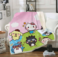 Hello Kitty Blanket Sherpa Blanket Bedspreads SB09 - Lusy Store LLC