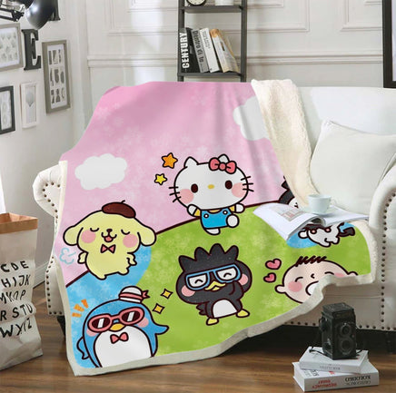 Hello Kitty Blanket Sherpa Blanket Bedspreads SB09 - Lusy Store LLC