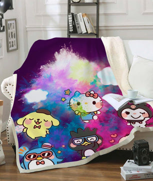 Hello Kitty Blanket Sherpa Blanket Bedspreads SB09 - Lusy Store LLC