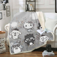 Hello Kitty Blanket Sherpa Blanket Bedspreads SB09 - Lusy Store LLC