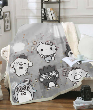 Hello Kitty Blanket Sherpa Blanket Bedspreads SB09 - Lusy Store LLC