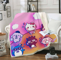 Hello Kitty Blanket Sherpa Blanket Bedspreads SB09 - Lusy Store LLC