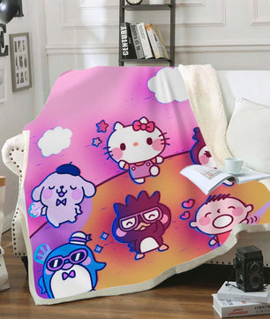 Hello Kitty Blanket Sherpa Blanket Bedspreads SB09 - Lusy Store LLC