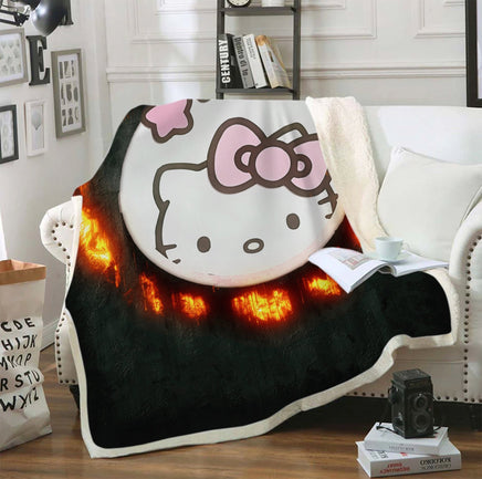 Hello Kitty Blanket Sherpa Blanket Bedspreads SB10 - Lusy Store LLC