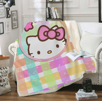 Hello Kitty Blanket Sherpa Blanket Bedspreads SB10 - Lusy Store LLC