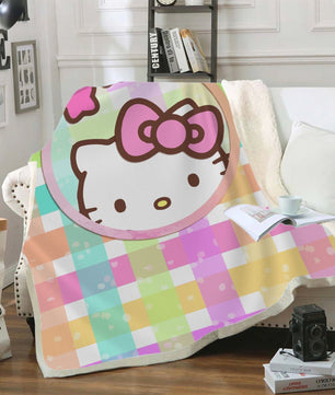 Hello Kitty Blanket Sherpa Blanket Bedspreads SB10 - Lusy Store LLC