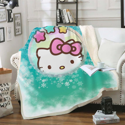 Hello Kitty Blanket Sherpa Blanket Bedspreads SB10 - Lusy Store LLC