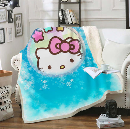 Hello Kitty Blanket Sherpa Blanket Bedspreads SB10 - Lusy Store LLC