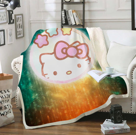 Hello Kitty Blanket Sherpa Blanket Bedspreads SB10 - Lusy Store LLC