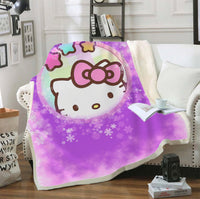 Hello Kitty Blanket Sherpa Blanket Bedspreads SB10 - Lusy Store LLC