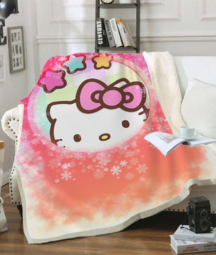 Hello Kitty Blanket Sherpa Blanket Bedspreads SB10 - Lusy Store LLC