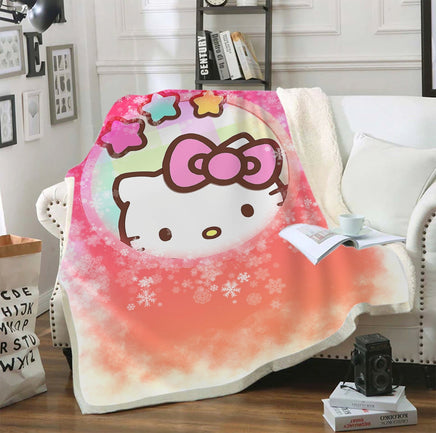 Hello Kitty Blanket Sherpa Blanket Bedspreads SB10 - Lusy Store LLC