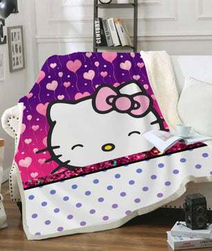 Hello Kitty Blanket Sherpa Blanket Bedspreads SB11 - Lusy Store LLC