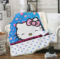 Hello Kitty Blanket Sherpa Blanket Bedspreads SB11 - Lusy Store LLC