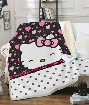 Hello Kitty Blanket Sherpa Blanket Bedspreads SB11 - Lusy Store LLC