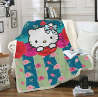 Hello Kitty Blanket Sherpa Blanket Bedspreads SB12 - Lusy Store LLC