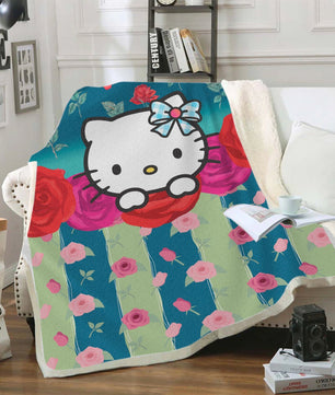 Hello Kitty Blanket Sherpa Blanket Bedspreads SB12 - Lusy Store LLC