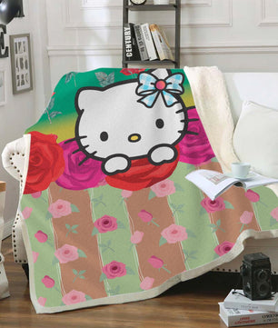 Hello Kitty Blanket Sherpa Blanket Bedspreads SB12 - Lusy Store LLC