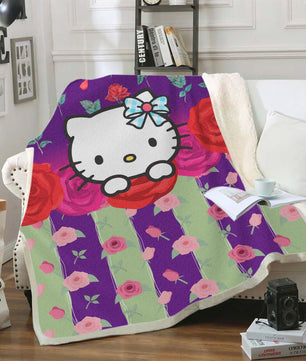 Hello Kitty Blanket Sherpa Blanket Bedspreads SB12 - Lusy Store LLC