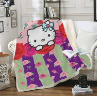 Hello Kitty Blanket Sherpa Blanket Bedspreads SB12 - Lusy Store LLC