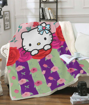 Hello Kitty Blanket Sherpa Blanket Bedspreads SB12 - Lusy Store LLC