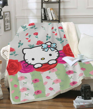 Hello Kitty Blanket Sherpa Blanket Bedspreads SB12 - Lusy Store LLC