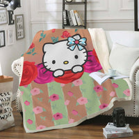 Hello Kitty Blanket Sherpa Blanket Bedspreads SB12 - Lusy Store LLC