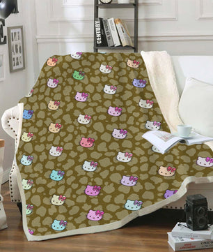 Hello Kitty Blanket Sherpa Blanket Bedspreads SB13 - Lusy Store LLC