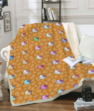 Hello Kitty Blanket Sherpa Blanket Bedspreads SB13 - Lusy Store LLC