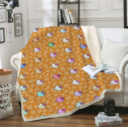 Hello Kitty Blanket Sherpa Blanket Bedspreads SB13 - Lusy Store LLC