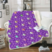 Hello Kitty Blanket Sherpa Blanket Bedspreads SB13 - Lusy Store LLC