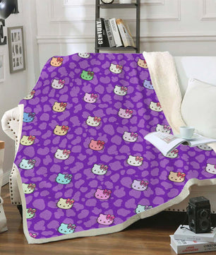 Hello Kitty Blanket Sherpa Blanket Bedspreads SB13 - Lusy Store LLC
