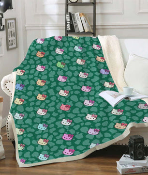 Hello Kitty Blanket Sherpa Blanket Bedspreads SB13 - Lusy Store LLC