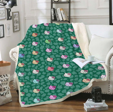 Hello Kitty Blanket Sherpa Blanket Bedspreads SB13 - Lusy Store LLC