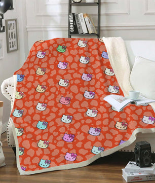 Hello Kitty Blanket Sherpa Blanket Bedspreads SB13 - Lusy Store LLC