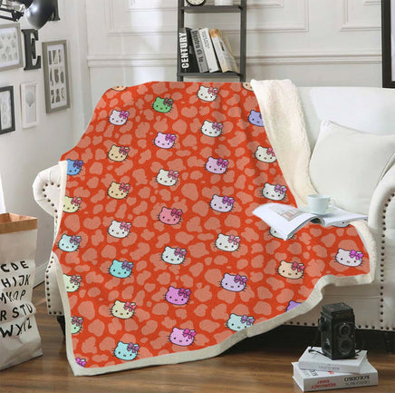 Hello Kitty Blanket Sherpa Blanket Bedspreads SB13 - Lusy Store LLC