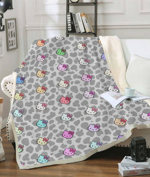 Hello Kitty Blanket Sherpa Blanket Bedspreads SB13 - Lusy Store LLC