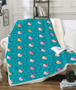Hello Kitty Blanket Sherpa Blanket Bedspreads SB13 - Lusy Store LLC