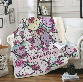 Hello Kitty Blanket Sherpa Blanket Bedspreads SB14 - Lusy Store LLC