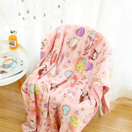 Hello Kitty Blankets Plush Flannel Kawaii Sanrio Room Decor Gift For Girl HK45 - Lusy Store LLC