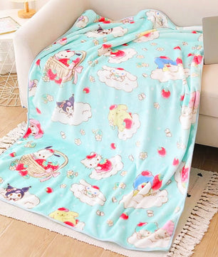 Hello Kitty Blankets Plush Flannel Kawaii Sanrio Room Decor Gift For Girl HK45 - Lusy Store LLC