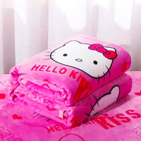 Hello Kitty Blankets Sanrios Y2K Flannel Blanket Anime Covered Super Soft Winter Blanket HK51 Light Pink 1