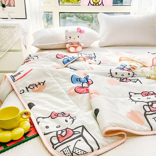Hello Kitty Blankets Y2K Kawaii Anime Cute Cooled Quilt Gifts For Girls HK54 - Lusy Store LLC