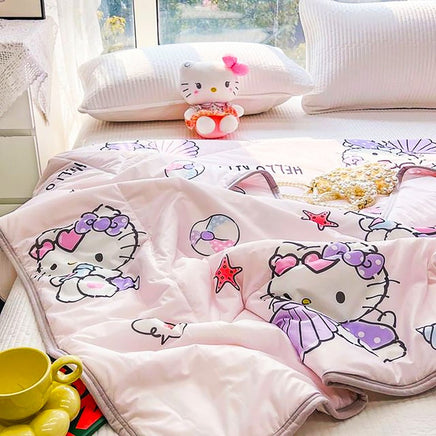 Hello Kitty Blankets Y2K Kawaii Anime Cute Cooled Quilt Gifts For Girls HK54 - Lusy Store LLC