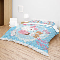 Hello Kitty Blue Bedding Set - A Cute Addition to Your Room Quilt Set + Flat Sheet