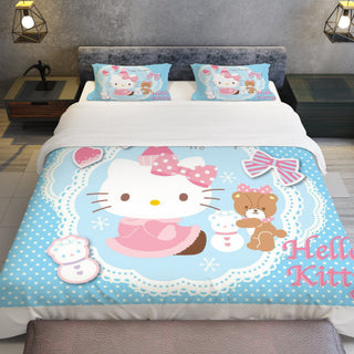 Hello Kitty Blue Bedding Set - A Cute Addition to Your Room - Lusy Store LLC