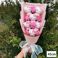 Hello Kitty Bouquet Cartoon Plush Anime Sanrio Rose Soap Flowers Home Wedding Decoration Gift - Lusy Store LLC